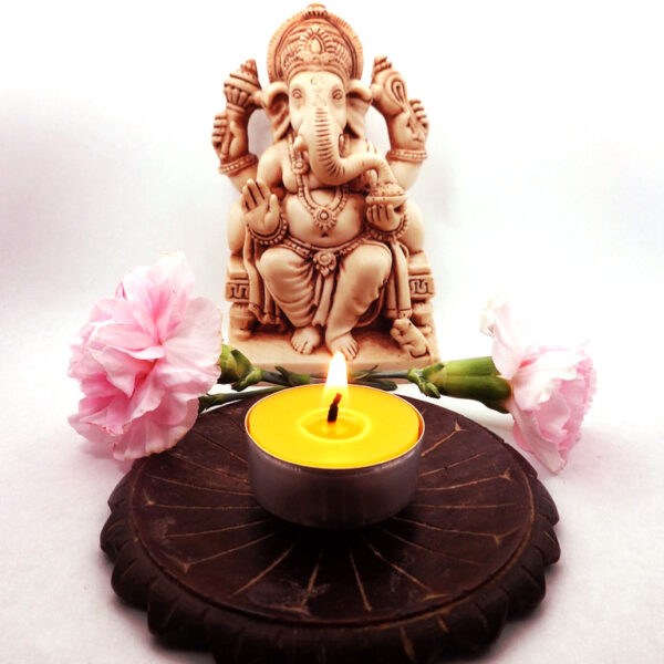 Metal Tealight with Ganesh