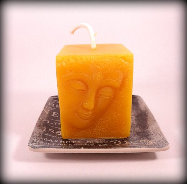 Buddha And The Bees 100% Pure Beeswax Buddha Face Candle