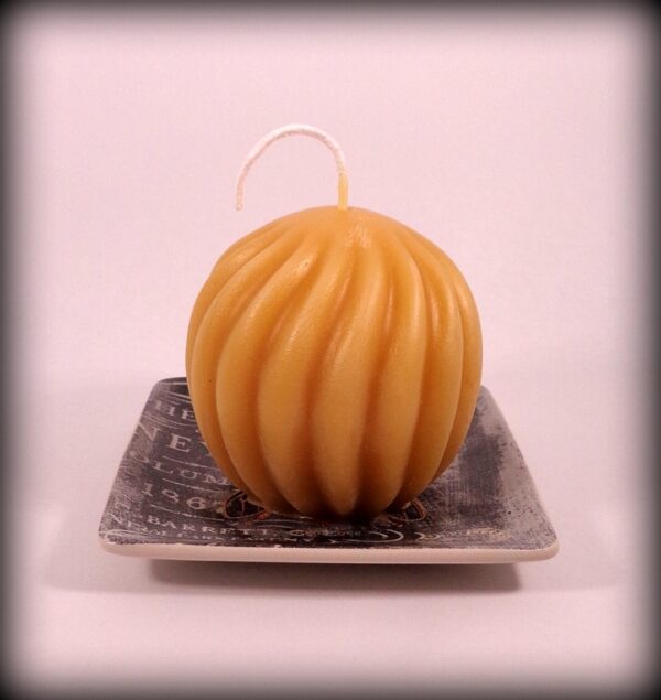 Buddha And The Bees 100% Pure Beeswax Swirl Ball Candle