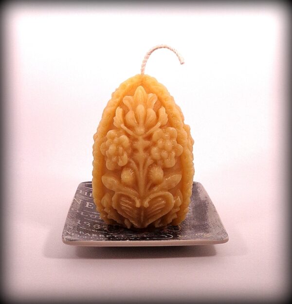 Buddha And The Bees 100% Pure Beeswax Carved Egg Candle