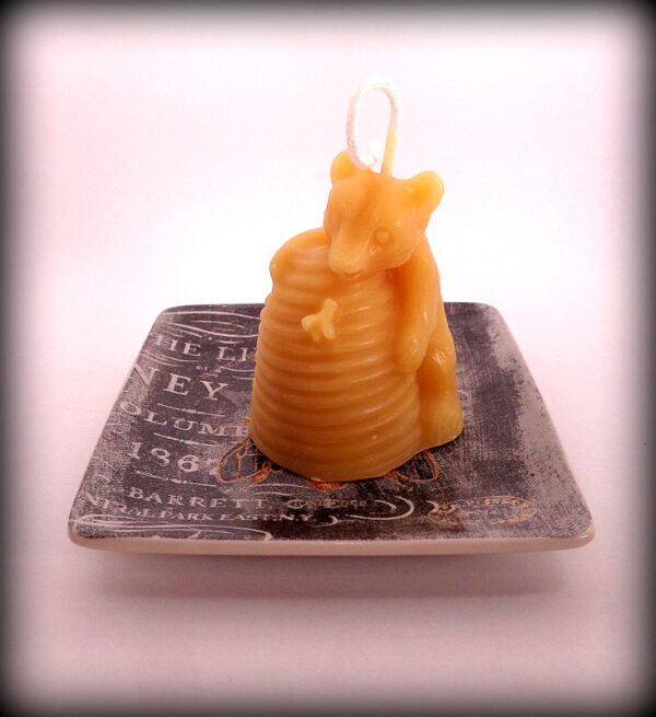 Buddha And The Bees 100% Pure Beeswax Baby Bear and Skep Candle