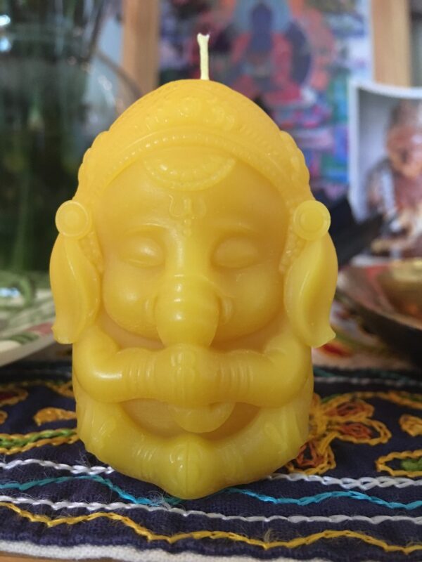 Buddha And The Bees 100% Pure Beeswax Baby Ganesh Candle